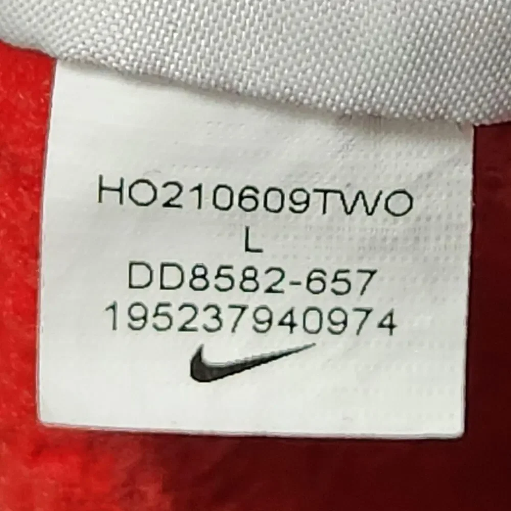 Nike Sweatshirt Kids Large Red Black Colorblock 1/4 Zip Fleece Logo DD8582-657